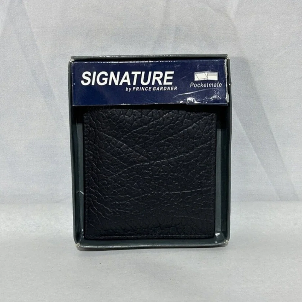 Signature By Prince Gardner Men's Wallet Leather Bifold Classic Black OS New